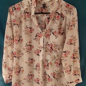 Floral Womens Blouse Size Medium